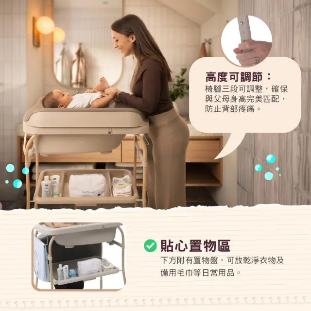 【Chicco】蒔光系列-Soft Bubble洗澡尿布台(嬰兒用浴盆)