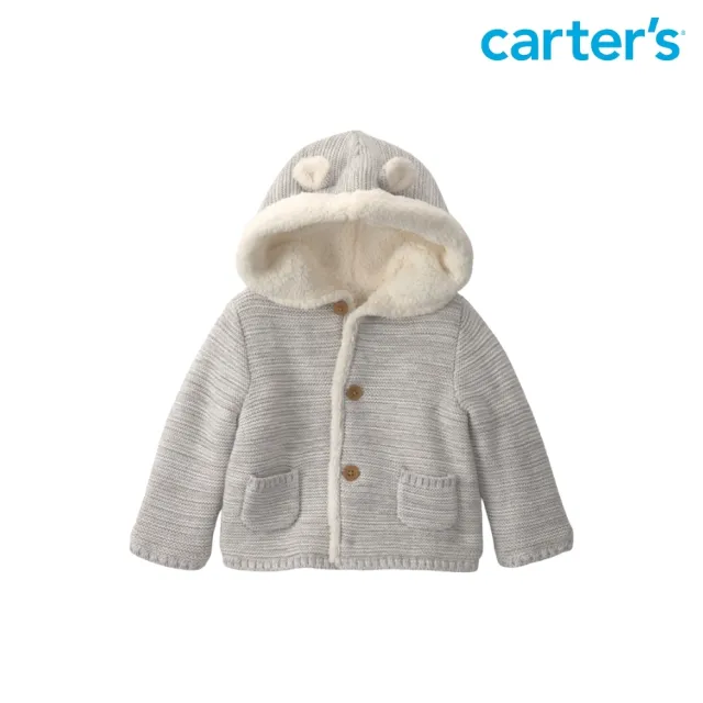【Carter’s】嬰幼童裝 連帽外套- (原廠公司貨 童裝 長袖設計 耳朵造型 柔軟刷毛 實用口袋)