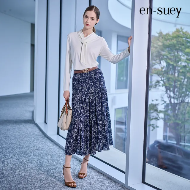 【en-suey 銀穗】EU氣質碎花蛋糕長裙-女