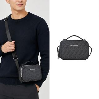 【Michael Kors】COOPER男款滿版寬背帶手提/斜背兩用包(黑)