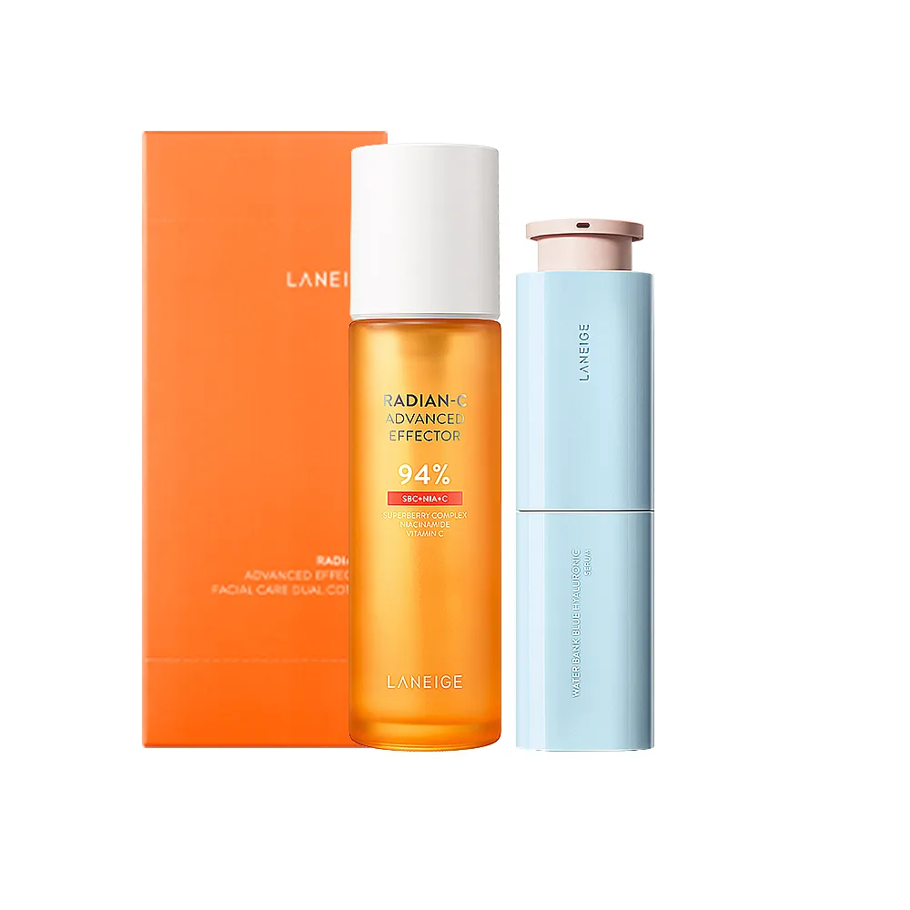 【LANEIGE 蘭芝】官方直營 美白保濕細緻組(蘭芝 維他命C精露150ml 水酷保濕精華50ml 化妝水 送禮首選)
