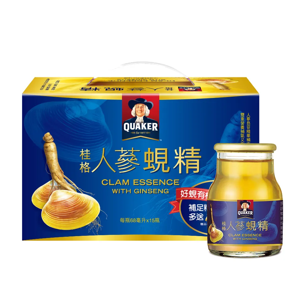 【QUAKER 桂格】人蔘蜆精禮盒68ml×15+1入(共16入 送禮推薦)