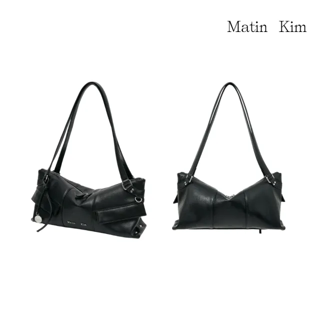 【MATIN KIM】官方旗艦 寬版皮革肩背包(多款任選)