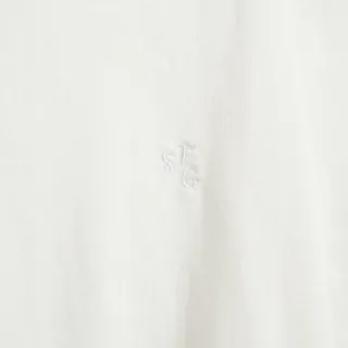 【SOMETHING】女裝 不對稱造型短袖T恤(白色)