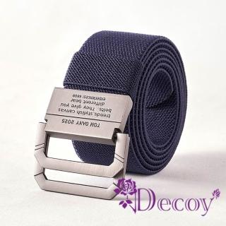 【Decoy】韓版休閒 時尚寬版雙環彈力尼龍腰帶/顏色可選