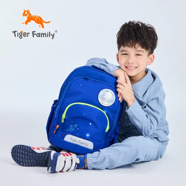 【Tiger Family】捷樂超輕量護脊書包-簡約素色款(中低年級110-140CM適用 穩站不倒大容量)