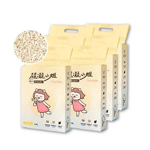 【超凝小姐】mo獨家 益生菌消臭條型豆腐砂2.4kg—淡雅奶香6入組 (根除臭源/低粉塵/豆腐砂)