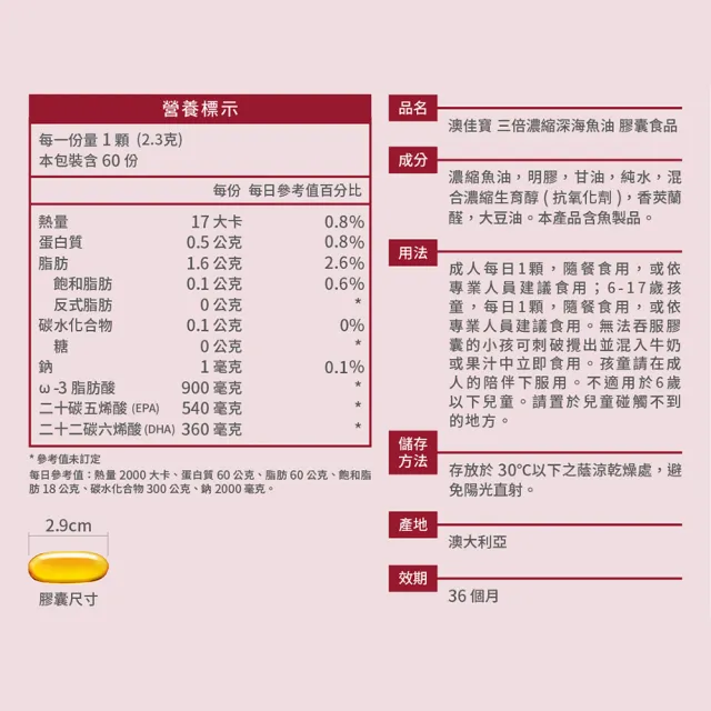 【BLACKMORES 澳佳寶】三倍濃縮魚油 1入組(共60顆 孫語霙營養師代言 900mg omega3 rTG形式)