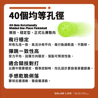【索樂生活】匹克球40孔滾塑一體球 Pickleball 戶外比賽球 PE匹克球 室內室外 耐磨高彈力 標準規格