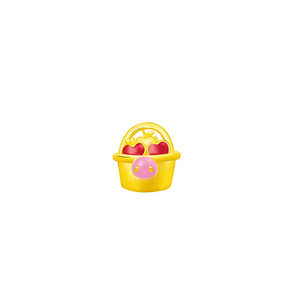 【Just Gold 鎮金店】三麗鷗 酷洛米 Kuromi 復古野餐趣-水果籃 黃金單耳耳環
