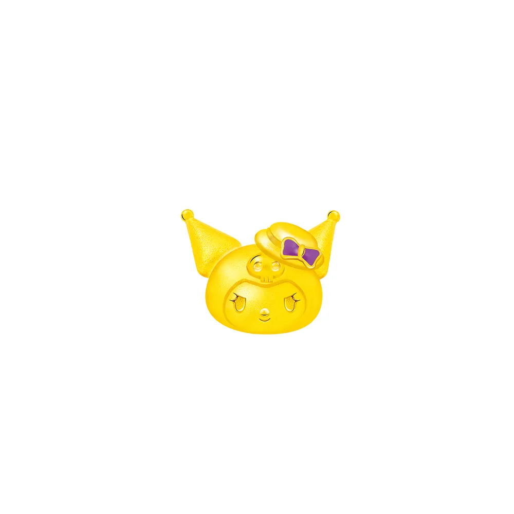 【Just Gold 鎮金店】三麗鷗 酷洛米 Kuromi 復古野餐趣 黃金單耳耳環
