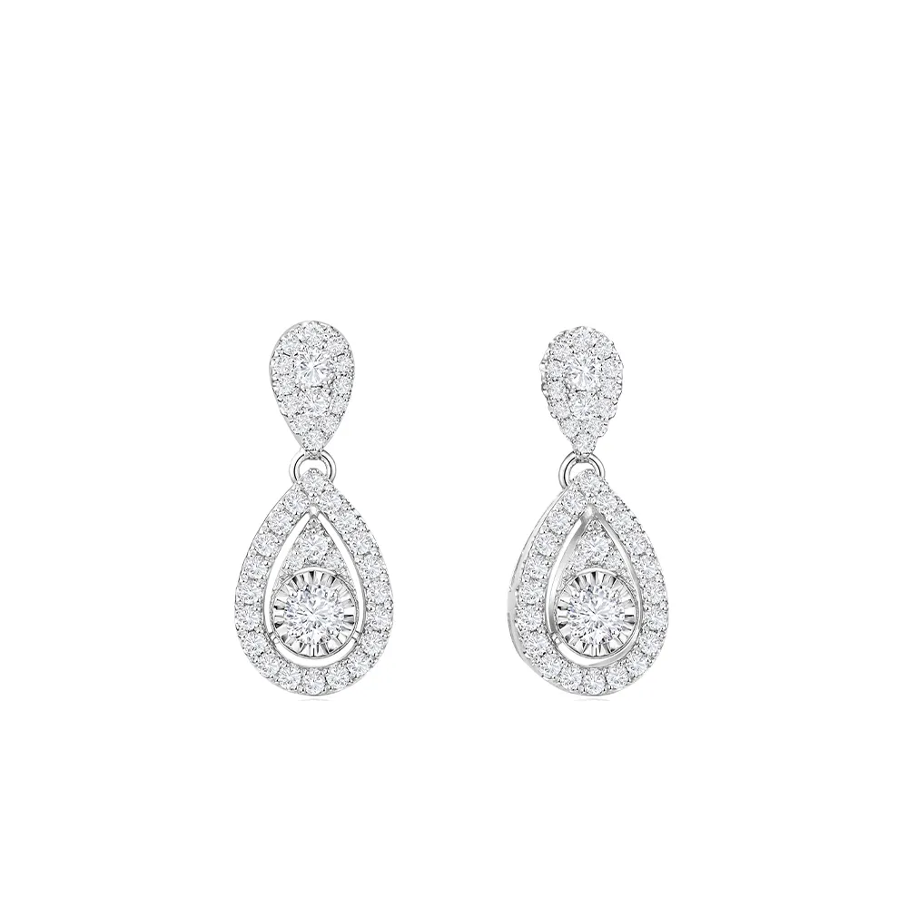 【Just Diamond】鎮金店 18K金 晶露 鑽石耳環 (新品上市)