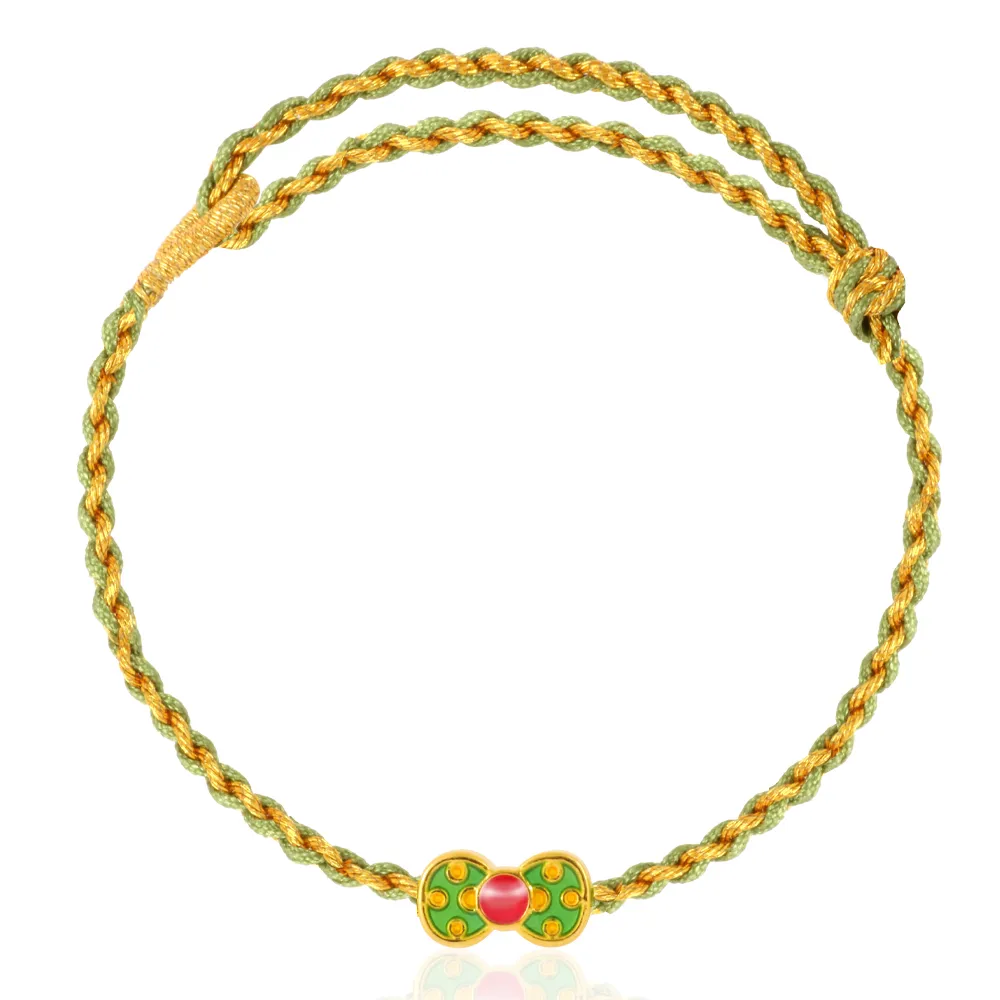 【Just Gold 鎮金店】金翠萌結 黃金手繩 (網路限定)
