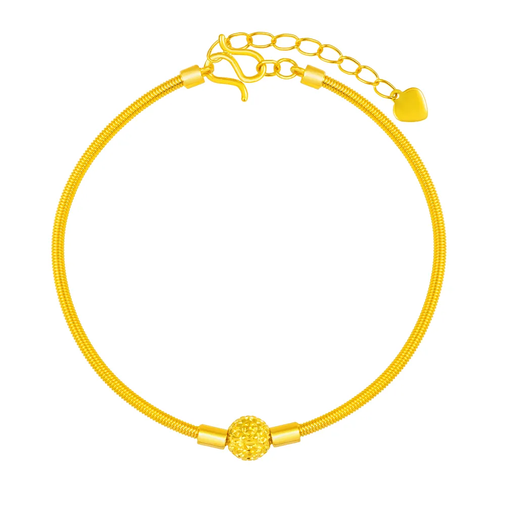 【Just Gold 鎮金店】愛凝結 黃金手環(網路限定)