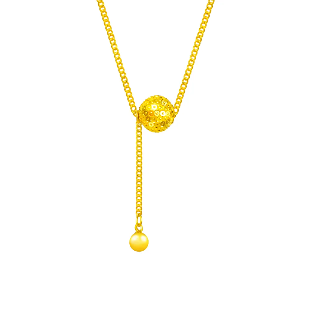 【Just Gold 鎮金店】珠戀 黃金項鍊(網路限定)
