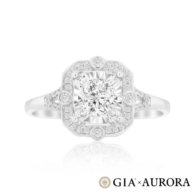 【AURORA 歐羅拉】GIA 50分  DVVS1 天然鑽石 矩形鑽戒 戒指 花式車工 永恆設計 婉約