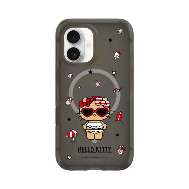 【RHINOSHIELD 犀牛盾】iPhone 18/17/16/15系列 AirX 氣墊磁吸防摔手機殼/愛心墨鏡(Hello Kitty)