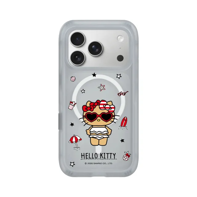 【RHINOSHIELD 犀牛盾】iPhone 18/17/16/15系列 AirX 氣墊磁吸防摔手機殼/愛心墨鏡(Hello Kitty)