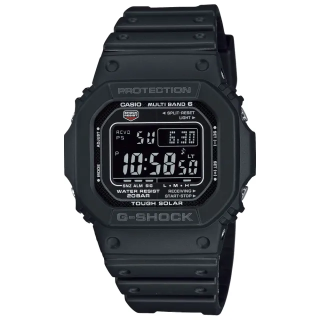 【CASIO 卡西歐】G-SHOCK 太陽能 經典方形電子腕錶 錶 手錶 送禮(GW-M5610U-1B)