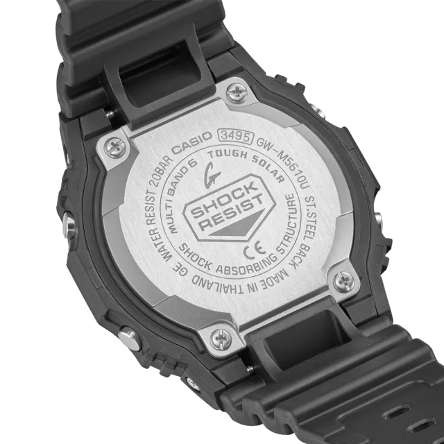 【CASIO 卡西歐】G-SHOCK 太陽能 經典方形電子腕錶 錶 手錶 送禮(GW-M5610U-1B)