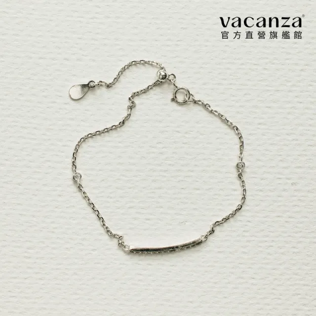 【vacanza】925純銀飾品｜排鑽單鑽交錯 純銀手鍊 (抗過敏 情人節禮物 生日禮物)