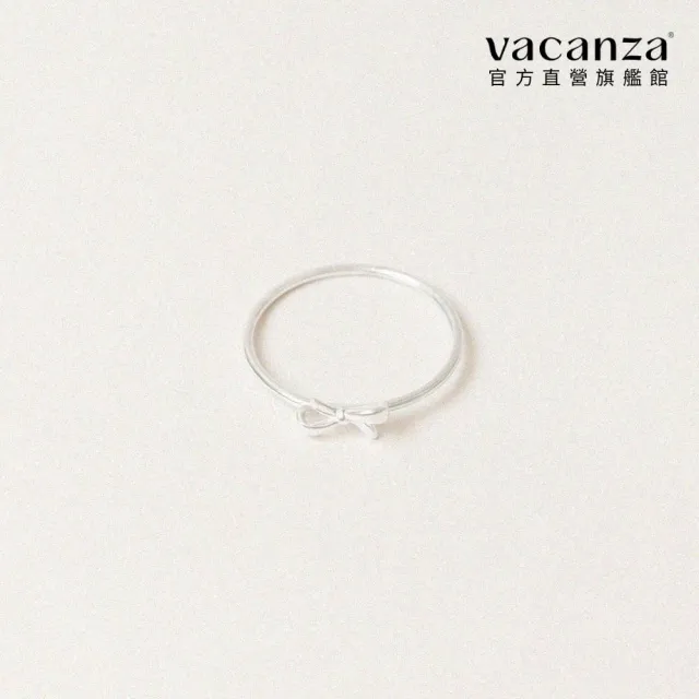 【vacanza】925純銀飾品｜迷你絲帶 蝴蝶結 純銀戒指 (抗過敏 情人節禮物 生日禮物)