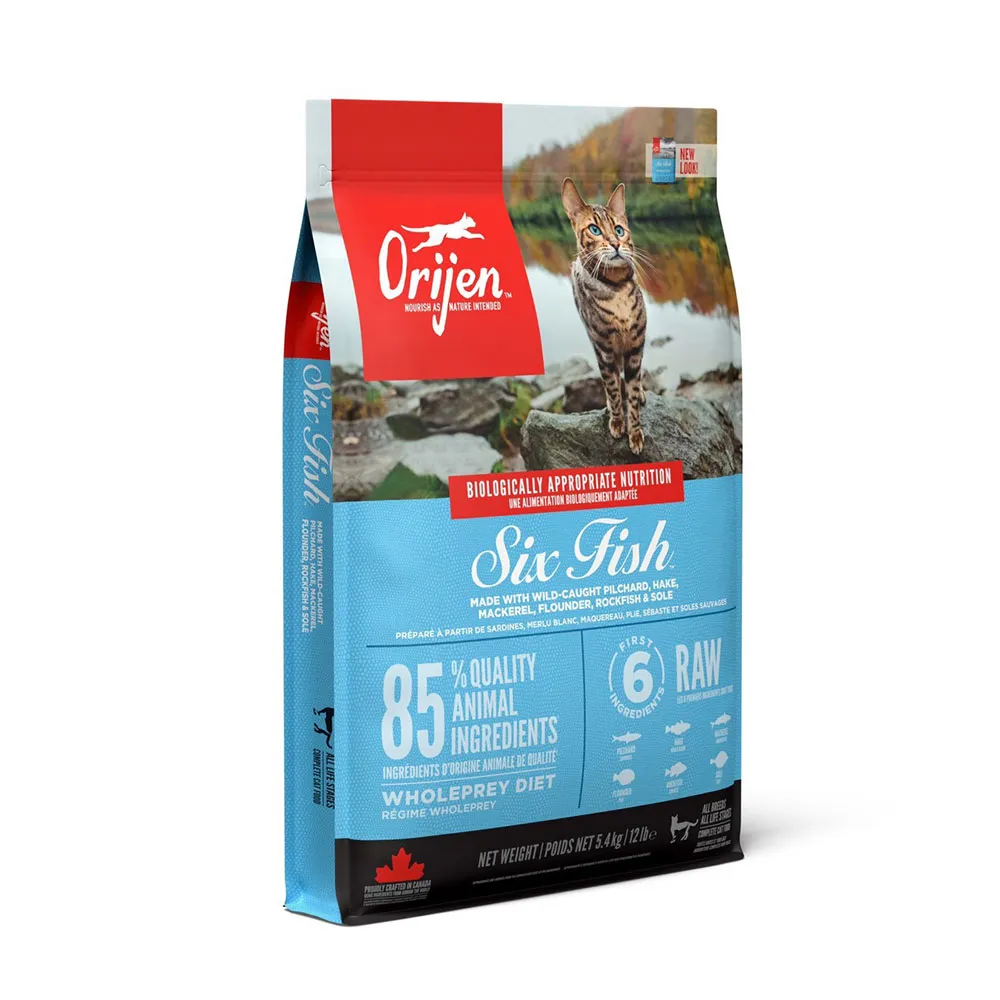 【Orijen】歐睿健 六種鮮魚貓 無穀配方5.4KG(貓.效期2027.4月)