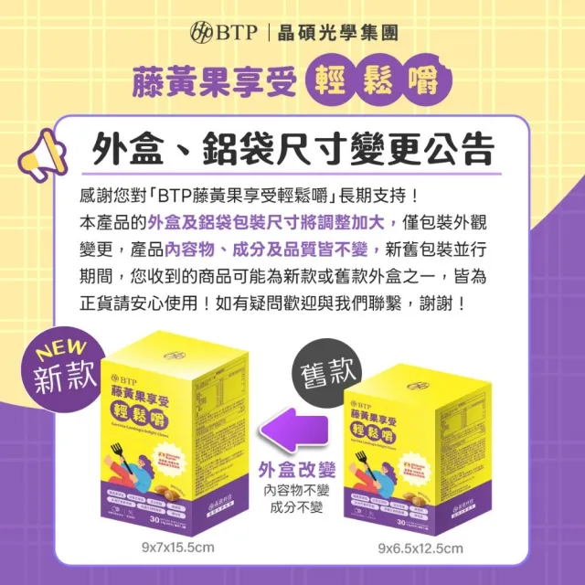 【BTP】藤黃果享受輕鬆嚼 6盒-30入/盒(咀嚼粒/藤黃果/代謝/白腎豆/酵母鉻/苦瓜)