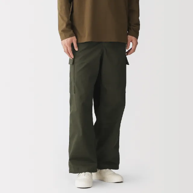 【MUJI 無印良品】男水洗棉舒適工作褲(深灰/黑色/深綠)