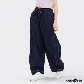 【Hang Ten】Hang Ten- COOLMAX涼感抽繩長褲-女(丈青)