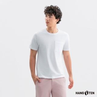 【Hang Ten】Hang Ten- 絲光棉口袋簡約短袖T恤-男(白色)