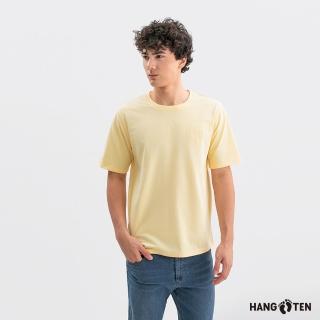 【Hang Ten】Hang Ten- SORONA涼感繡花短袖T恤-男(淺黃)