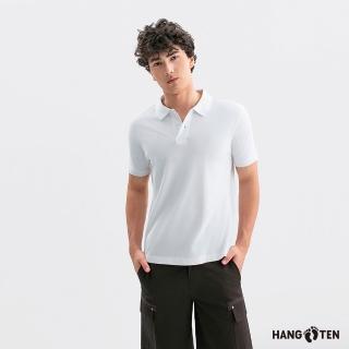 【Hang Ten】Hang Ten- 經典純棉短袖POLO衫-男(白色)