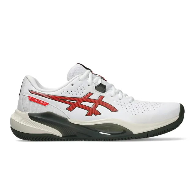 【asics 亞瑟士】GEL-CHALLENGER 15 CLAY 男款 網球鞋 紅土鞋底 1041A508-104 白 櫻桃番茄紅 底線型 亞瑟膠