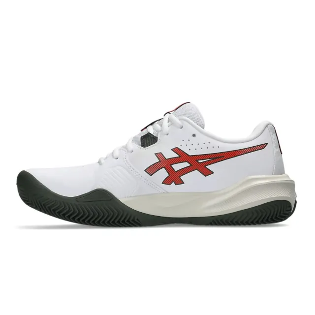 【asics 亞瑟士】GEL-CHALLENGER 15 CLAY 男款 網球鞋 紅土鞋底 1041A508-104 白 櫻桃番茄紅 底線型 亞瑟膠