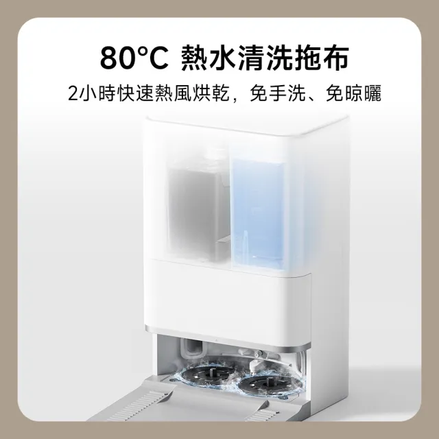 【小米】官方旗艦館 Xiaomi 掃拖機器人 5(20000Pa高規全能/80°C熱水洗/88mm超薄/伸縮機械臂/升降dToF)