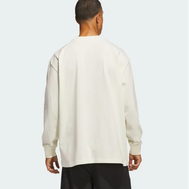 【adidas 愛迪達】LS TEE 白色 男女款 長袖T 寬版 穿搭 寬鬆 薄長袖 KR2099