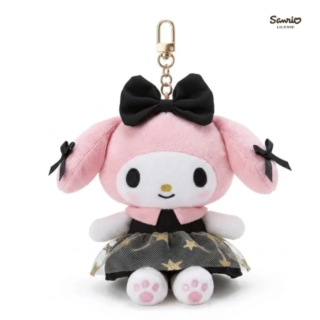 【SANRIO 三麗鷗】精品系列美樂蒂黑金宴會玩偶吊飾名牌包吊飾小香風鑰匙圈閨蜜女友生日禮物聖誕交換禮物