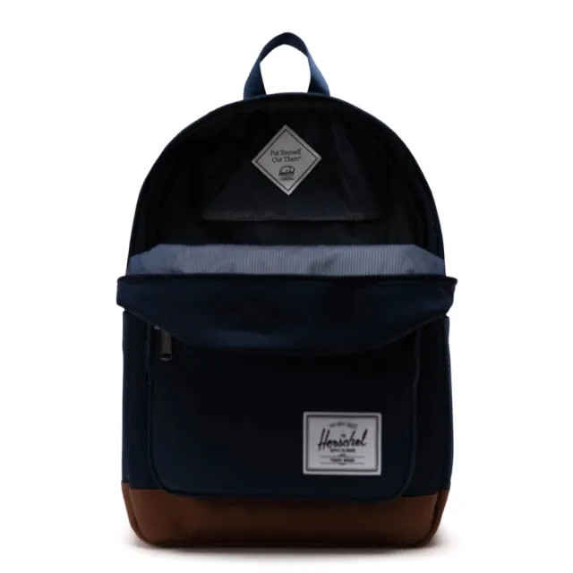 【Herschel】雙11 Pop Quiz 大型 深藍 藍色 皮革底 帆布 防潑水 筆電夾層 大學 書包 筆電 背包  