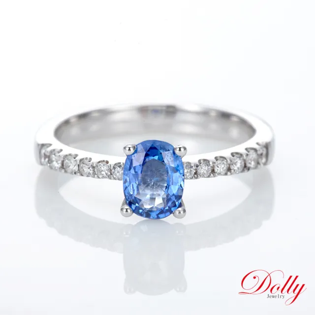 【DOLLY】買一送一 14K金 無燒斯里蘭卡矢車菊蘭1克拉藍寶石鑽石戒指-010 高級訂製珠寶 奢華質感 浪漫送禮
