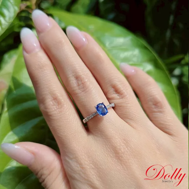 【DOLLY】14K金 無燒斯里蘭卡矢車菊蘭1克拉藍寶石鑽石戒指-010 高級訂製珠寶 奢華質感 浪漫送禮