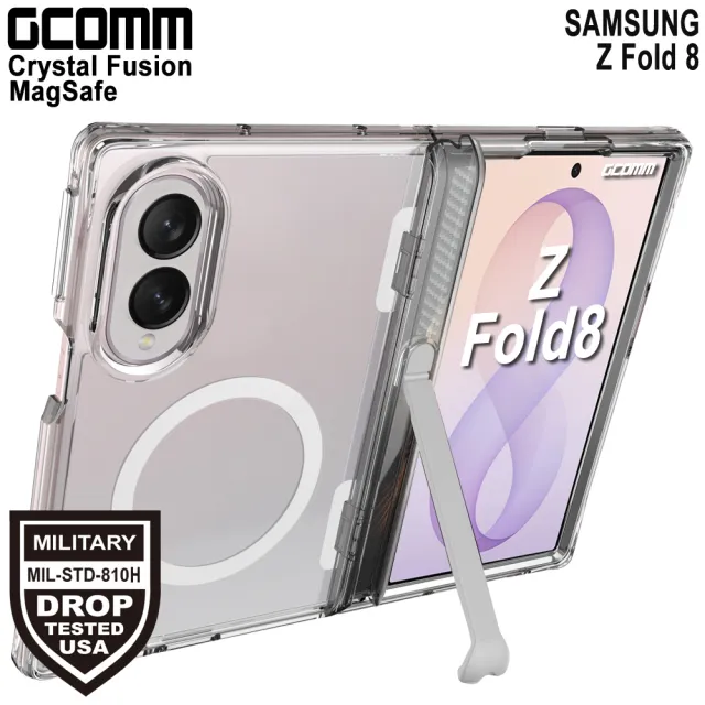 【GCOMM】三星 Z Fold8 磁吸晶透金屬支架防摔殼 Crystal Fusion MagSafe 兼容