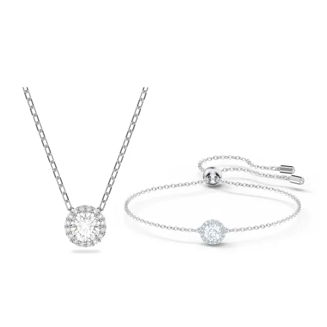 【SWAROVSKI 施華洛世奇】官方直營 momo獨家 心心相印 愛心手鍊/耳環/項鍊1+1組 (七夕禮物/情人節)