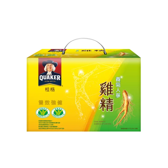 【QUAKER 桂格】(分次配)氣人蔘雞精禮盒68ml×18入×1盒(共18入 送禮推薦/中秋禮盒)