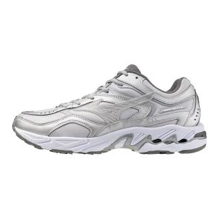 【MIZUNO 美津濃】Wave MG4 LS 男女 休閒鞋 寬楦 復古 流行 銀 淺灰(D1GA260C02)