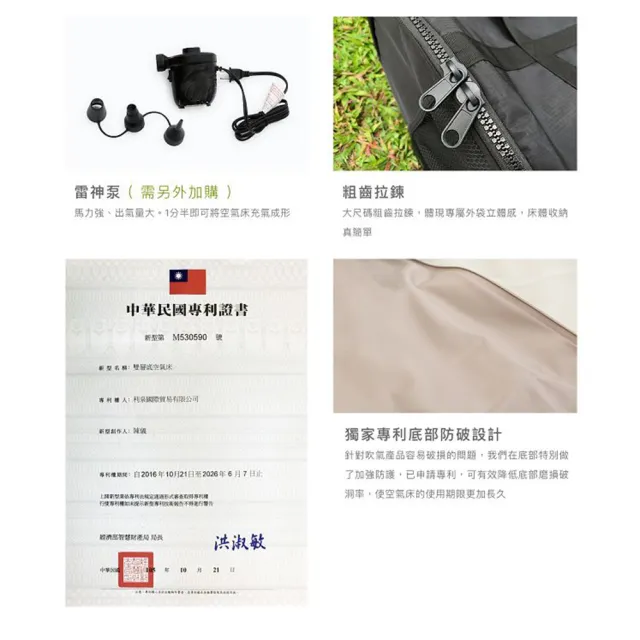 【Lumikenka 露米】漫步雲端充氣床 Q號 2in1精裝組(世界專利 空氣床 露營床墊 露營床 露營 逐露天下)