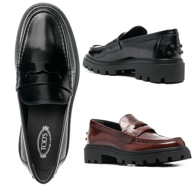 【TOD’S】TODS 漆皮小牛皮厚底樂褔鞋-2色可選(義大利手工皮革)