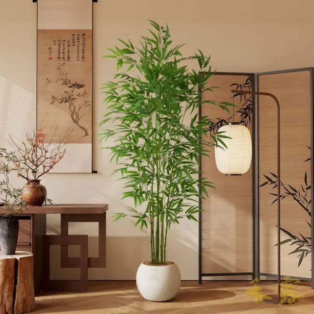 【TSUKUMI 津久見】仿真青竹盆栽 1.6米擬真葉脈 多枝層次 免澆水養護 客廳玄關辦公室落地擺飾
