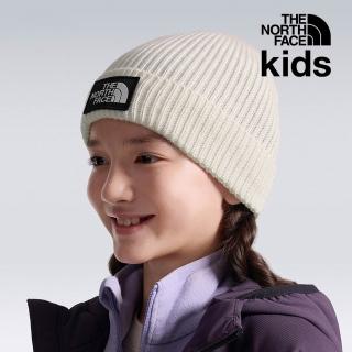 【The North Face】北面兒童米白色舒適保暖毛帽｜8CGUQLI