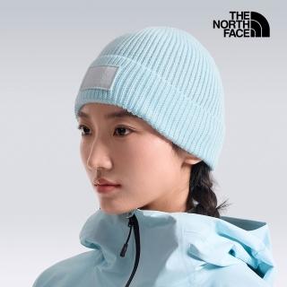 【The North Face】北面男女款淺藍色保暖針織毛帽｜8CHENN4